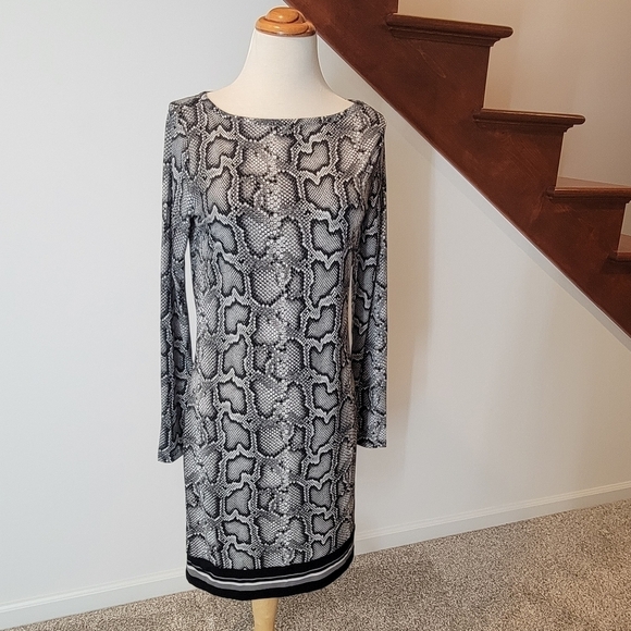 MICHAEL KORS Long Sleeve Sheath Dress Size S GUNMETAL CAPSULE New - Picture 1 of 4